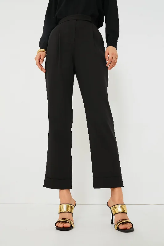 Black Pleated Duncan Trouser