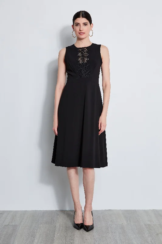 Lace Applique Midi Dress