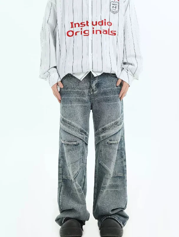 Multi-Seams Bootcut Jeans