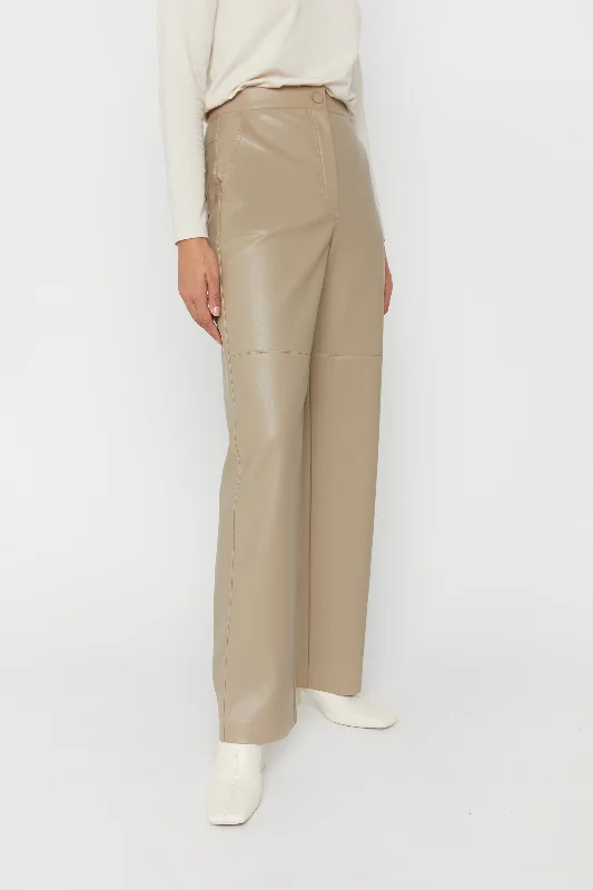 STRAIGHT LEG VEGAN LEATHER PANT