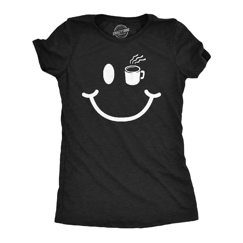 Coffee Cup Smiling Face Women's T Shirt