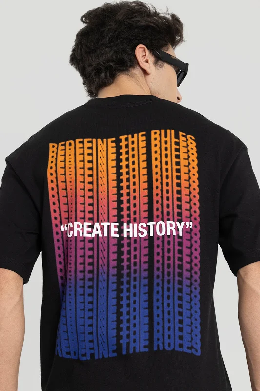 Create History Black Oversized T-Shirt