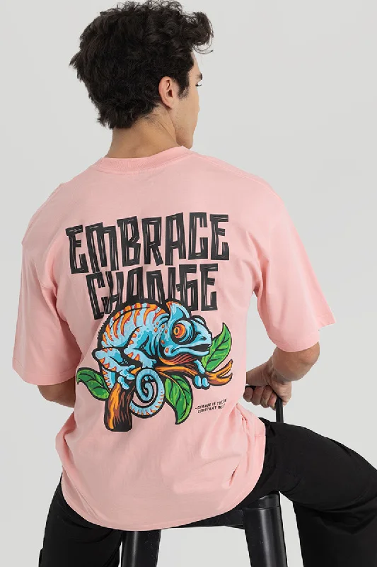 Embrace Change Pink Oversized T-Shirt