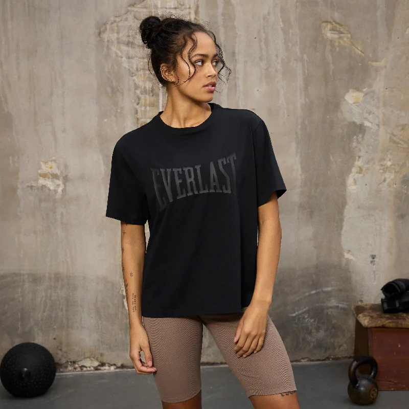 EVERLAST Womens SS Oversized Iconic Logo Cotton Stretch Tee