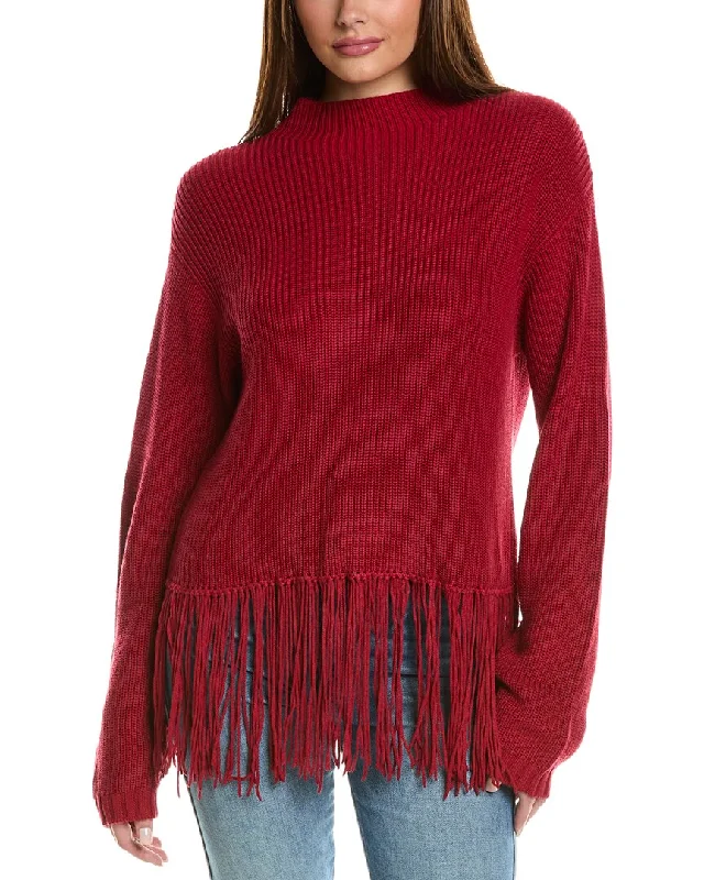 Hannah Rose Hadley Mock Neck Cashmere-Blend Sweater