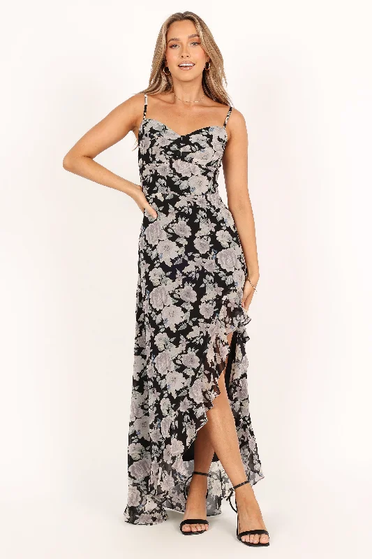 Charmaine Maxi Dress - Black Floral