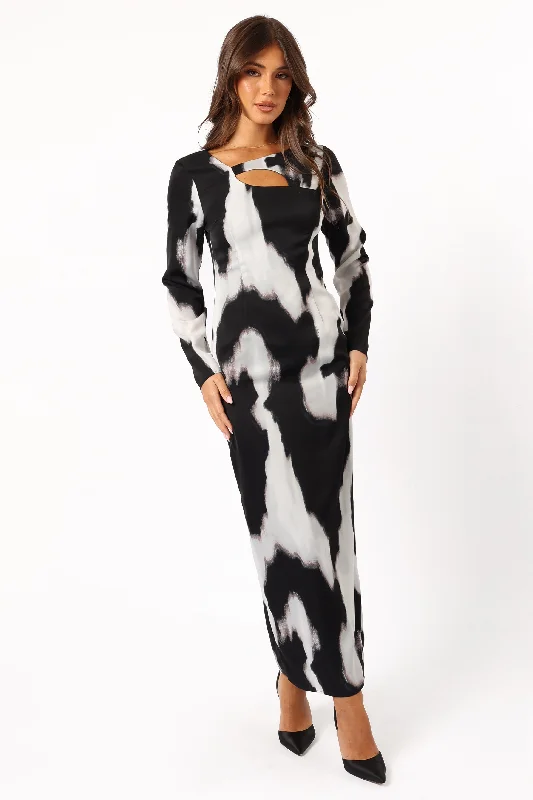 Christah Maxi Dress - Black/White