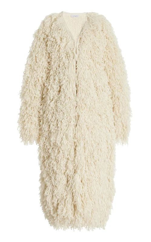 Jantzen Knit Coat in Ivory Virgin Wool Cashmere Silk