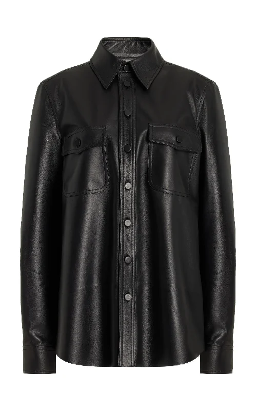 John Austin Shirt in Black Nappa Leather