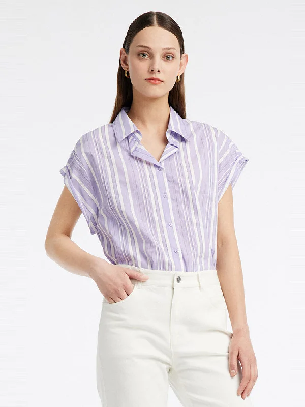 Cotton Purple Stripe Shirt