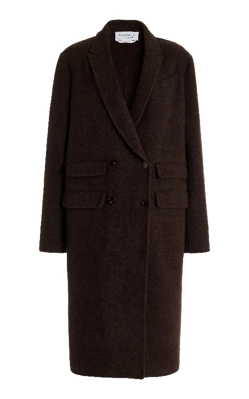 Reed Coat in Chocolate Double-Face Recycled Cashmere Felt