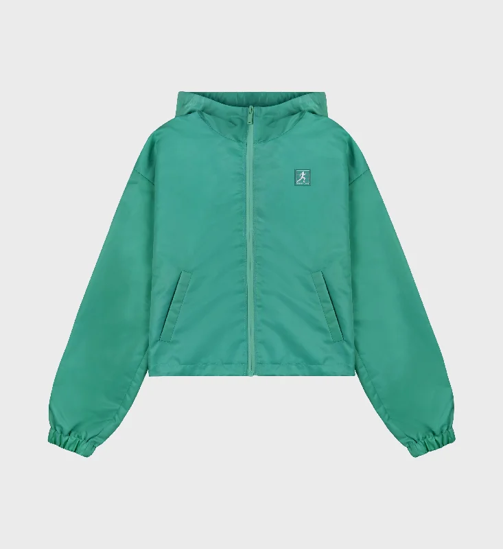 Running Woman Nylon Windbreaker - Spring Green/White