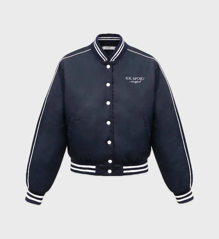 SR Sport Varsity Jacket - Navy/White