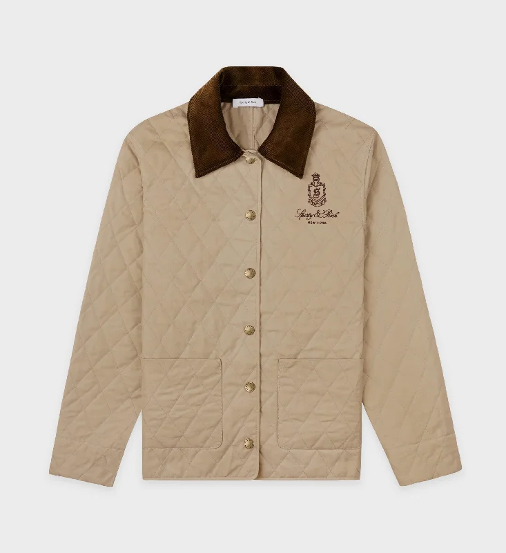 Vendome Quilted Jacket - Beige/Chocolate