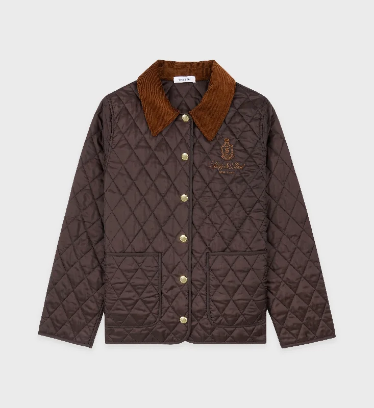 Vendome Nylon Quilted Jacket - Chocolate/British Tan