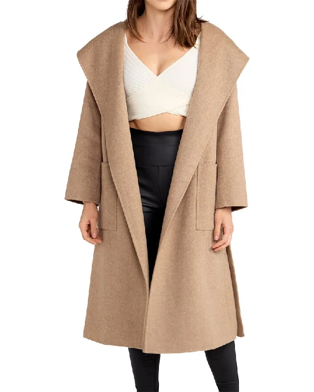 belle & bloom Arcadia Oversized Wool-Blend Coat