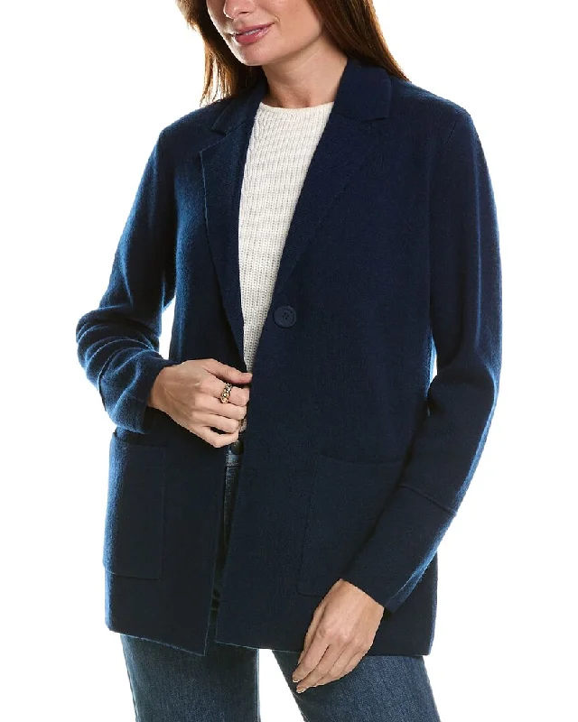 Forte Cashmere Double Knit Wool & Cashmere-Blend Blazer