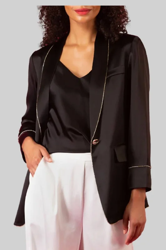 Sateen Blazer In Black