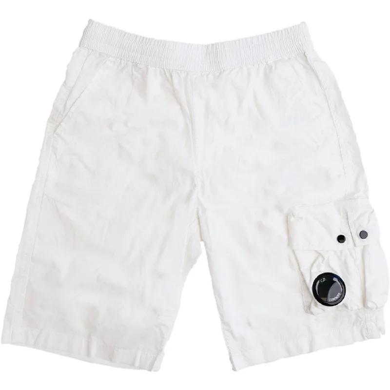 C.P. Company Gauze White Bermuda Shorts